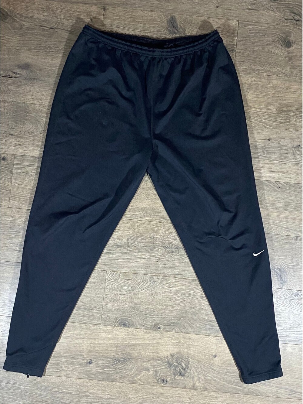 Nike Womens XL 16-18 Black Track Pants Ankle Zip Swoosh Athletic Y2K